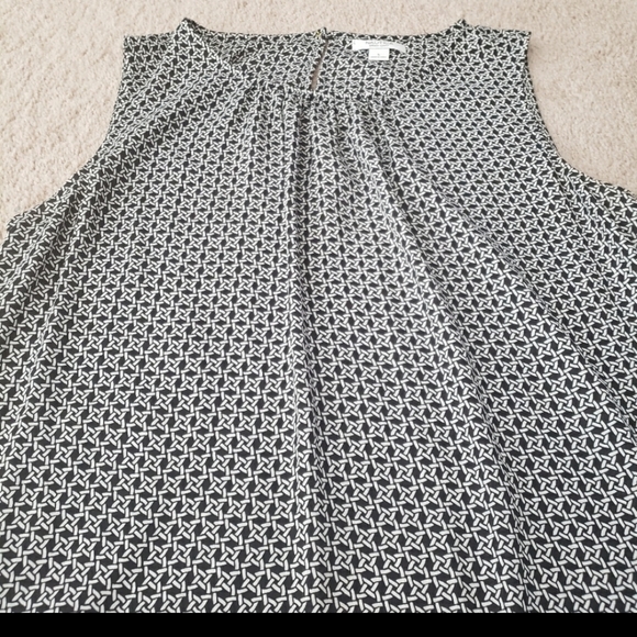 Nautica L chainlink pattern flowy sleeveless top gathered scoopneck - Picture 9 of 10